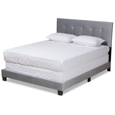 Caprice Glam Velvet Fabric Upholstered Panel Bed - Baxton Studio