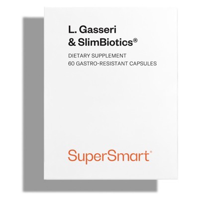 SuperSmart L. Gasseri & SlimBiotics - Probiotic with Lactobacillus Gasseri & SlimBiotics | Non-GMO & Gluten-Free - 60 Gastro-Resistant Capsules