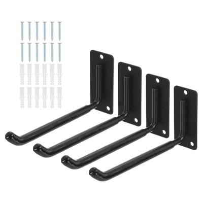 Unique Bargains Heavy Duty Garage Garden Storage Wall Utility J Hooks 4 Pcs
