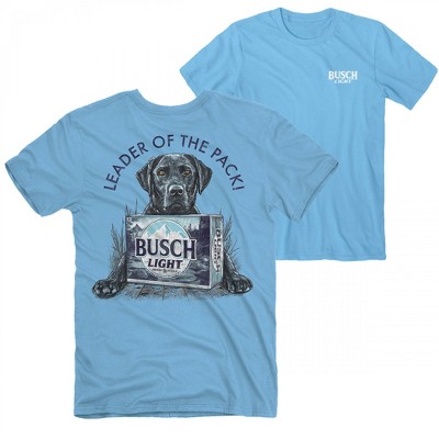 Mens Busch Light Dog Leader of The Pack Front and Back Print T-Shirt