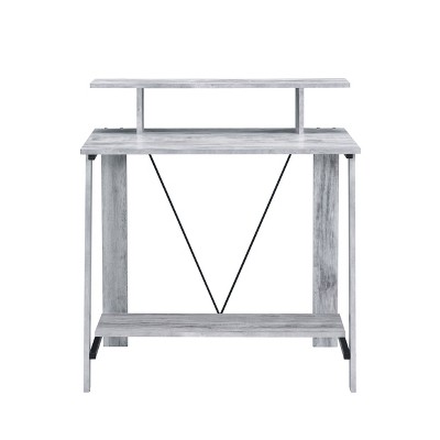 PAGED Computer Desk Rectangular Home Office Desks Multi-Function Writing Desk with 1 Upper Shelf and 1 Bottom Shelf for Living Room, Study