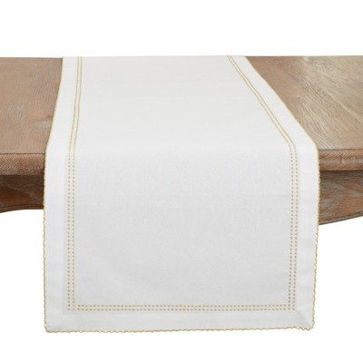 Saro Lifestyle Detailed Edge Embroidery Table Runner