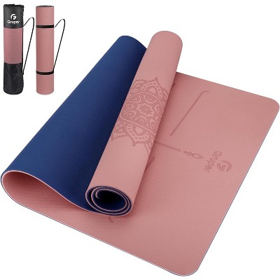Gruper Non Slip TPE Yoga Mat with Alignment Lines Large Size 72x32 Inches 0.32 or 0.24 Thick for Fitness Pilates and Floor Workouts