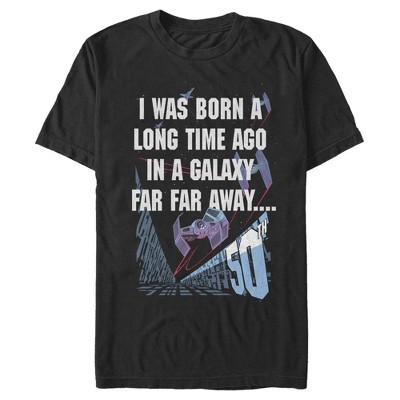 Men's Star Wars I Was Born A Time Ago 50th Birthday Portrait T-Shirt