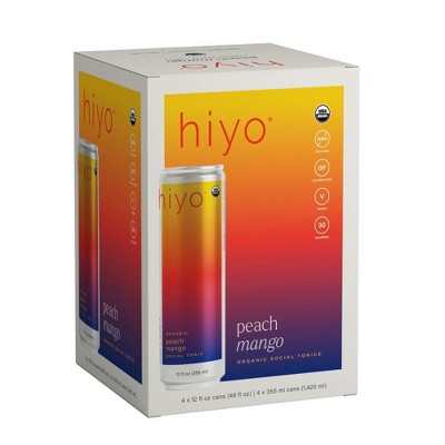 Hiyo NA Peach Mango Organic Social Tonic - 4pk/12 fl oz Cans