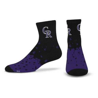 MLB Colorado Rockies Adult Quarter Socks: Cushioned Heel & Toe, Team Logo Design
