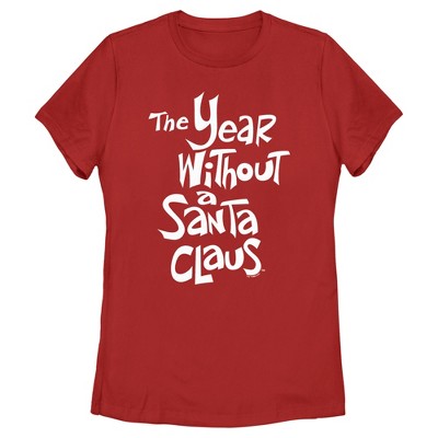 Women's The Year Without a Santa Claus White Logo Stack T-Shirt
