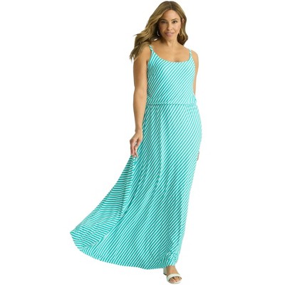 Jessica London Stretch Knit Blouson Maxi Dress