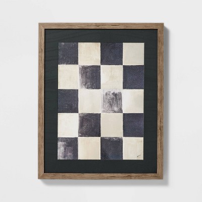 16" x 20" Checkerboard Framed Wall Art - Threshold™ designed with Studio McGee: Modern Geometric Decor, Sawtooth Back