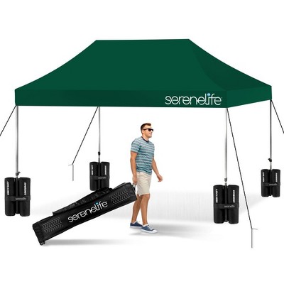 SereneLife Pop-Up Canopy Tent with Adjustable Height
