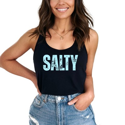 Simply Sage Market Salty Block Distressed Racerback Tank