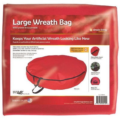 Simple Living Solutions 48" Premium Red Christmas Wreath Storage Bag
