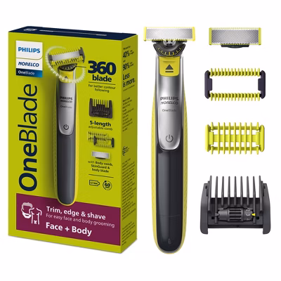 Philips Norelco OneBlade 360 Face & Body Rechargeable Men's Electric Shaver and Trimmer - QP2834/70