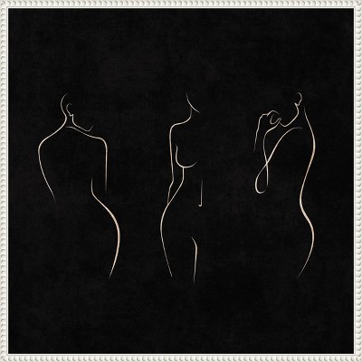 Amanti Art Silhouettes Black and White by Emel Tunaboylu Canvas Wall Art Print Framed 22 x 22-in.