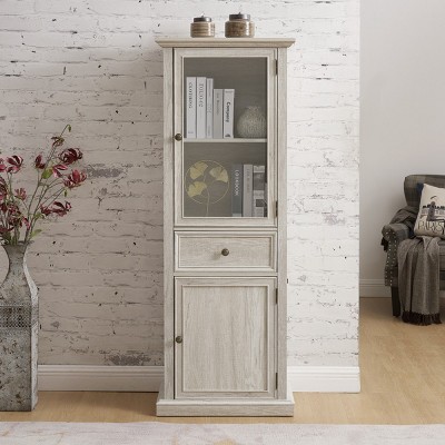 Tall Storage Cabinet, Freestanding Cabinet With Glass Door And Shelves, Sideboard Cabinet, Cabinet With Drawer For Living Room-Cuddlewood