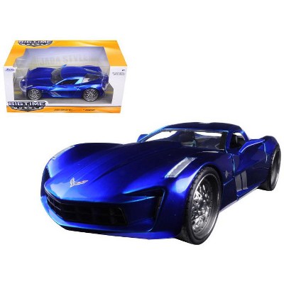 2009 Chevrolet Corvette Stingray Concept Blue 1/24 Diecast Model Car by Jada