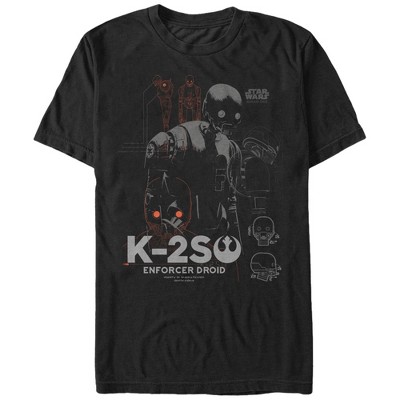 Men's Star Wars Rogue One K-2SO Schematic Detail Print T-Shirt