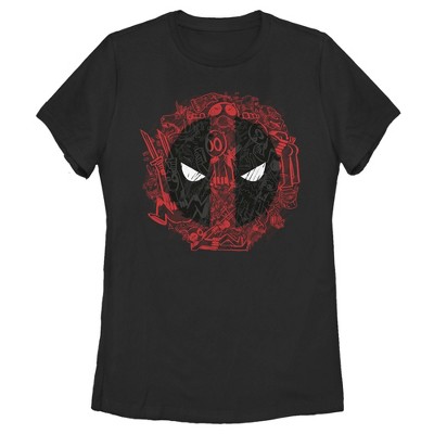Women's Marvel Deadpool Cartoon Icon Logo T-Shirt