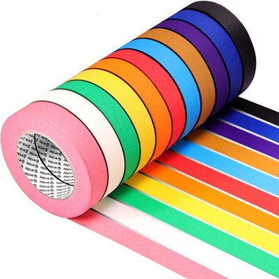 Enday Colored Masking Tape Masking Tape 1 Inch Wide x 160 Feet (60 Yards) Each Roll - Color Masking Tape, Colored Masking Tape 1 inch