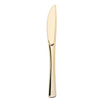 Smarty Had A Party Shiny Metallic Gold Plastic Knives - 600 pcs