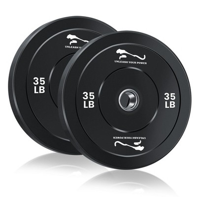 ODK Weight Plates Set, 2-Inch Universal Fit, Bumper Plates With Steel Insert for Strength Training, Rubber Weight Plates for Barbell Home Gym