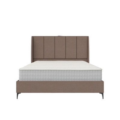 DHP Lamora Upholstered Wingback Bed with USB