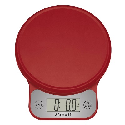 Escali Telero Digital Kitchen Scale Red: LCD Display, 13.2 lb Capacity, Battery Powered, Spot Clean, Food Scale