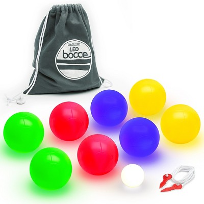 GoSports LED Bocce Ball Game Set - Summer Outdoor Lawn Beach Game Set