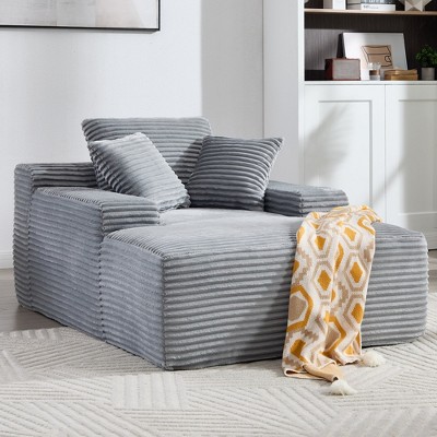 Hrinhom 46.5"W Comfortable Velvet Sofa Bed,Floor Sofa with Pillows