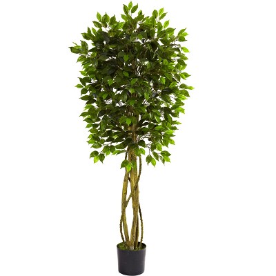 Nearly Natural 5.5-ft Ficus Tree UV Resistant (Indoor/Outdoor)