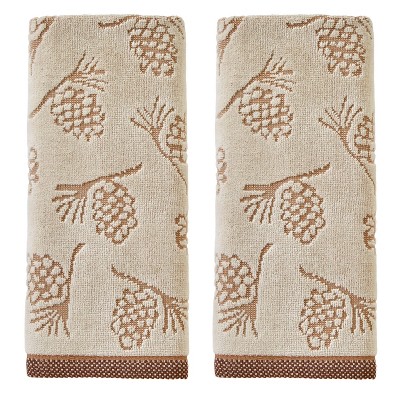 SKL Home 2pk Pinecone Jacquard Hand Towels