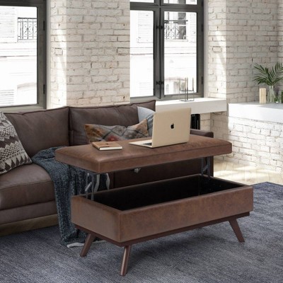 Large Ethan Lift Top Coffee Table Storage Ottoman - WyndenHall