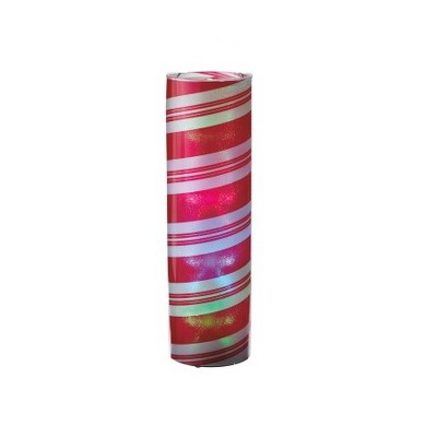 Ganz 24" Transparent Red and White Striped LED Color Changing Lighted Hanging Christmas Lantern
