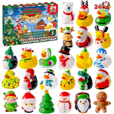 Joyfy 24-Day Countdown Christmas Advent Calendar with 24 Unique Rubber Ducks | Christmas Party Favors, Stocking Stuffers & Gifts for Boys and Girls