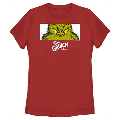 Women's Dr. Seuss Grinch Eyes Crop T-Shirt