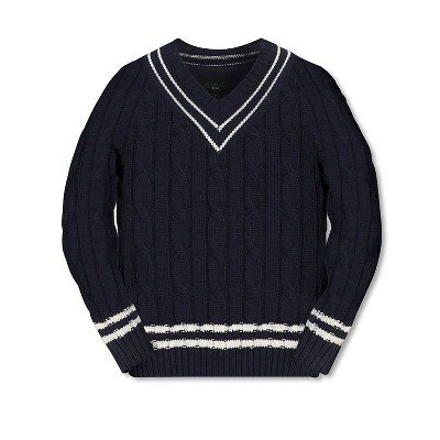 Gioberti Boy's 100% Cotton V-Neck Cable Knit Sweater