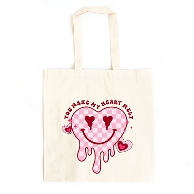 City Creek Prints Make My Heart Melt Canvas Tote Bag - 15x16 - Natural