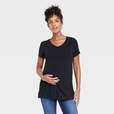 Short Sleeve V-Neck with Side Zip Nursing Maternity T-Shirt - Isabel Maternity by Ingrid & Isabel™