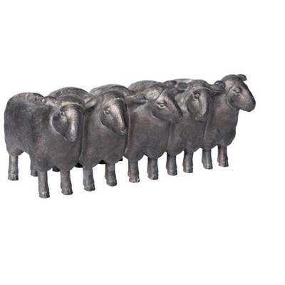 Storied Home Resin Sheep Planter with Distressed Finish, Iron