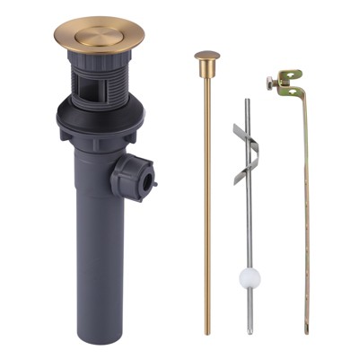 WOWOW 2 1/8 in. x 8 5/8 in. x 8 5/8 in. Lift Rod Drain Assembly in Brushed Nickel