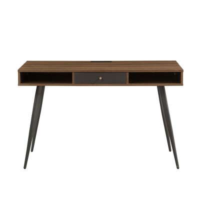 MOEPISY Mid Century Desk with USB Ports and Power Outlet