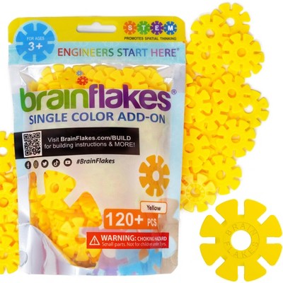 Brain Flakes Single Color Add-on - 120 Pieces - Resealable Pouch - Yellow