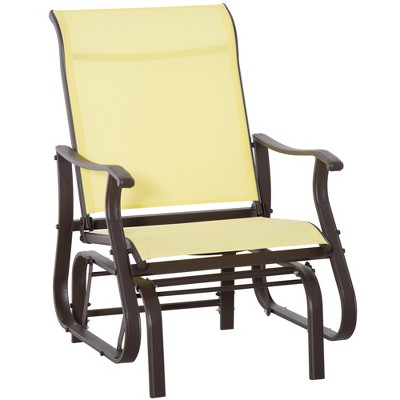 Outsunny Outdoor Swing Glider Chair, Patio Mesh Rocking Chair with Steel Frame for Backyard, Garden, and Porch