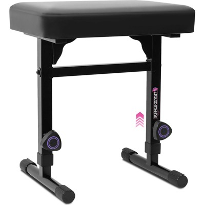 Refurbished Liquid Stands Piano Bench Adjustable Stool – Music Keyboard Bench Seat for Piano Keyboard Stand with Black Padded Cushion (PU Leather)