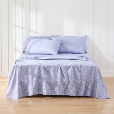 Lush Décor Full 6pc Retro Waves Sheet Set Violet