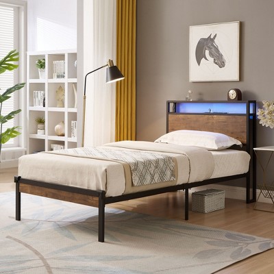 CAVINAS Queen/King/Full/Twin Size Metal Platform Bed Frame,Bed Frame with Large Under Bed Storge,Modern Full Size Bedframe,No Box Spring Required