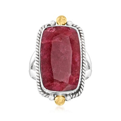 Ross-Simons 9.50 Carat Ruby Ring in 2-Tone Sterling Silver