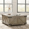 Signature Design by Ashley Aldwin Cocktail Table with Storage Brown : Rectangular Lift-Top, Distressed Pine Veneer, Wood Legs - 2 of 4
