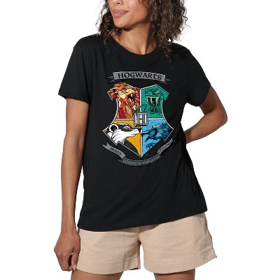 Harry Potter Mosaic Hogwarts Shield Women's Loose T-Shirt