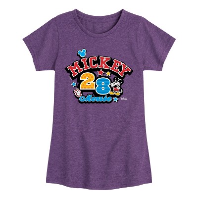 Girls' - Disney - Mickey Mouse Pattern Collage Fitted Short Sleeve Graphic T-Shirt
